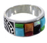 Multicolor Sterling Silver Jewelry Southwest Ring Size 6-3/4 AX37590